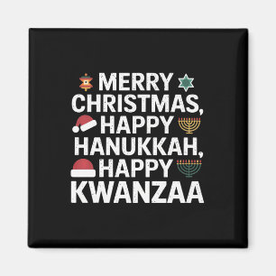 Imán Feliz Navidad Feliz Hanukkah Feliz Kwanzaa 15
