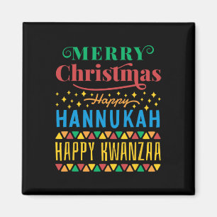 Imán Feliz Navidad Feliz Hanukkah Feliz Kwanzaa 8