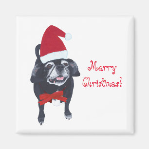 Imán Feliz Navidad Feliz Santa Pug Perro Magneos