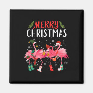 Imán Feliz Navidad Flamingo Rosa Navidad Árboles navide