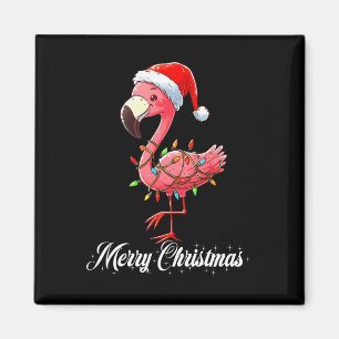 Imán Feliz Navidad Flamingo Santa Fa La La Mingo C