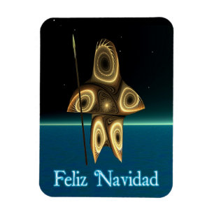 Imán Feliz Navidad - Fractal Inuit Hunter