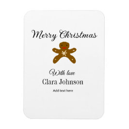 Imán Feliz Navidad galletas marrón agregar nombre con a
