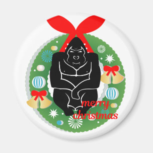Imán feliz navidad gorila