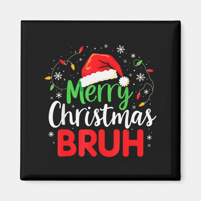 Imán Feliz Navidad Hermano Estilo Meme Festivo Divertid (Frente)