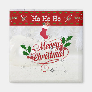 Imán Feliz Navidad, Ho Ho Ho Ho Ho, diseño festivo de v