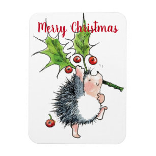Imán Feliz Navidad Holly Hedgehog