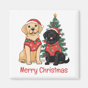 Imán Feliz Navidad Labrador Retriever Perros