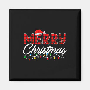 Imán Feliz Navidad Leopardo Búfalo Rojo Tapado Para Hom