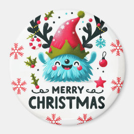 Imán Feliz Navidad lindo monstruo de tontería