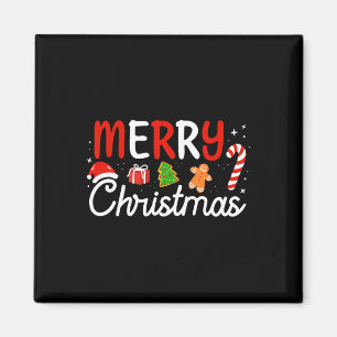 Imán Feliz Navidad Luces de Santa Hat Navidad Hombres F