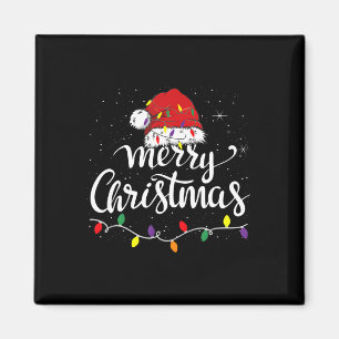 Imán Feliz Navidad Luces Red Santa Hat Familia de navid