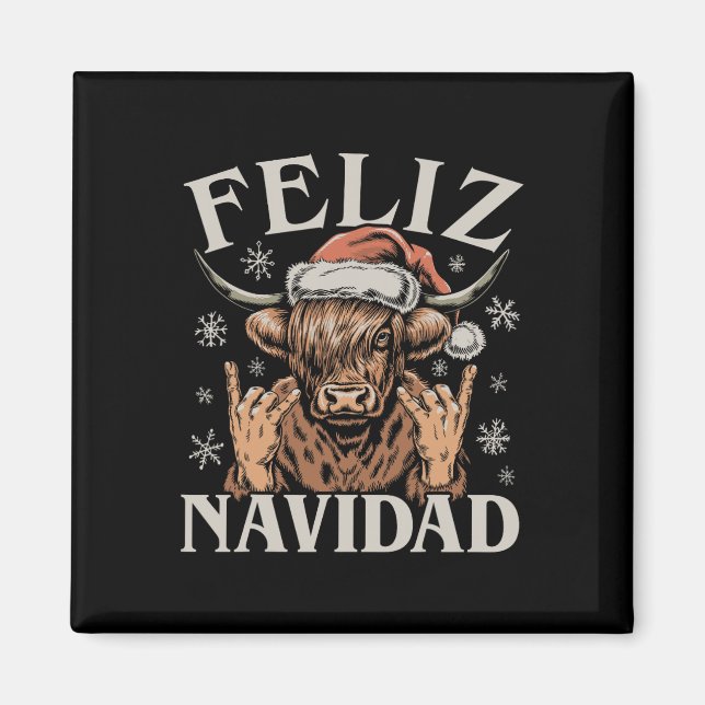Imán Feliz Navidad Meme Emo Cow Gracioso Meme Navidades (Frente)