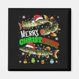 Imán Feliz Navidad Musky Tres Santa Muskies Pescador F