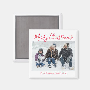 Imán feliz navidad navidad escritura a mano roja festiv