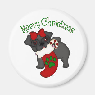 Imán Feliz Navidad, negro azabache
