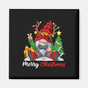 Imán Feliz Navidad Nochebuena Gamer Gnome Video Game Bo