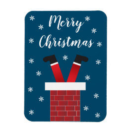 Imán Feliz Navidad Papá Noel Pie Copos de nieve