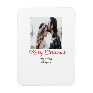 Imán Feliz Navidad pareja foto añadir nombre feliz navi