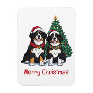 Imán Feliz Navidad Perros de Montaña de Berna
