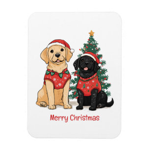 Imán Feliz Navidad Perros Labrador Retriever