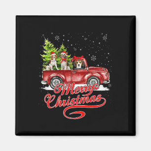 Imán Feliz Navidad Perros Santa Reindeer Red Tru