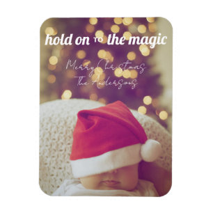Imán Feliz Navidad Personalizado mágico foto y saludo d