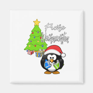 Imán Feliz Navidad Pingüino Idea de Regalo de Navidad 
