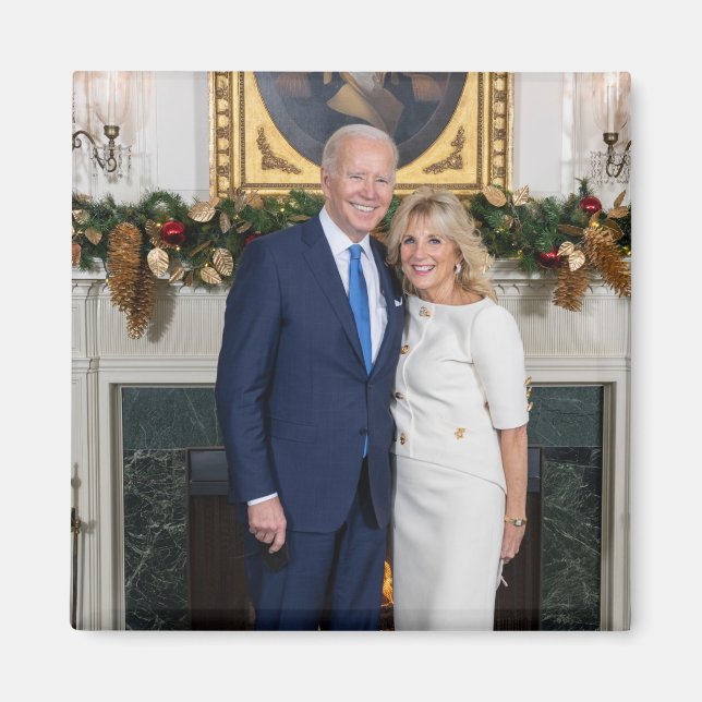 Imán Feliz Navidad, Presidente Joe Biden y Primera Dama (Frente)