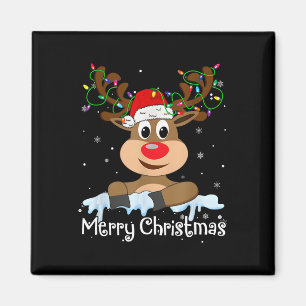 Imán Feliz Navidad Reindeer Navidad Familia Matando Hom