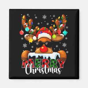 Imán Feliz Navidad Reno Xmas Familia Coincidente Hombre