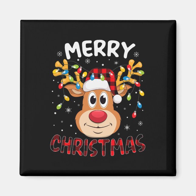 Imán Feliz Navidad Resto de Navidad Familiares Hombres  (Frente)