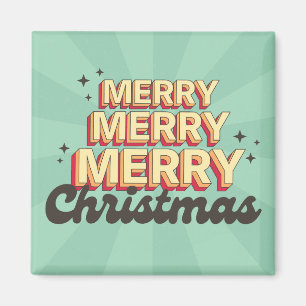 Imán Feliz Navidad retro grooveja texto estacional