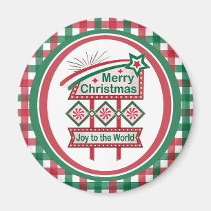 Imán Feliz Navidad Retro Marquee - Alegría al mundo