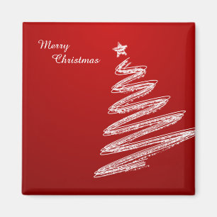 Imán Feliz Navidad Roja Árbol de Navidad