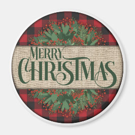 Imán Feliz Navidad Rojo y Negro Jugado