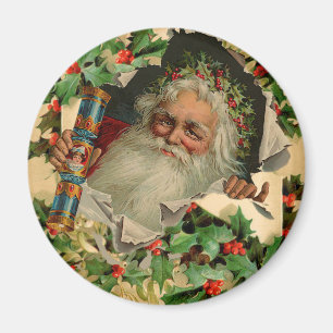 Imán Feliz Navidad Santa Claus Clásico antiguo