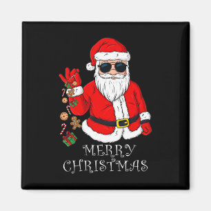Imán Feliz Navidad Santa Claus Familia divertida Pajama