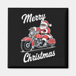 Imán Feliz Navidad Santa Riding Motocicleta Biker Love