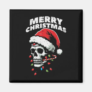 Imán Feliz Navidad Skull Santa Xmas Cabeza de Esqueleto