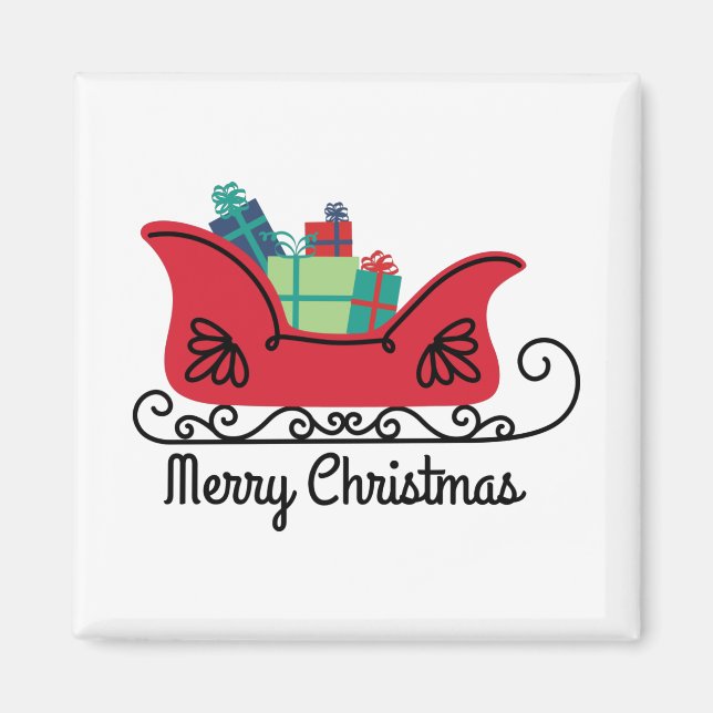 Imán Feliz Navidad Sleigh (Frente)