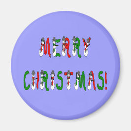 Imán Feliz Navidad Snowman Font Magnet
