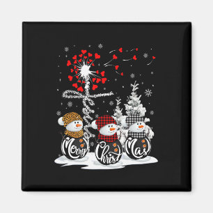 Imán Feliz Navidad Snowman Leopardo Búfalo Rojo