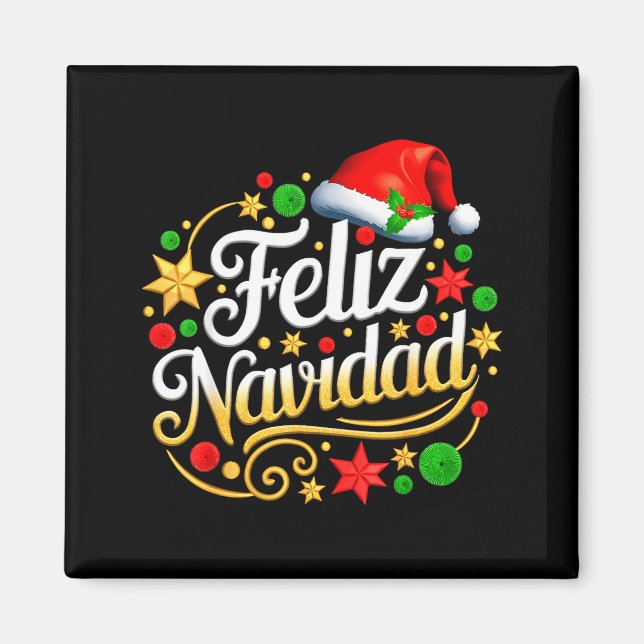 Imán Feliz Navidad Spanish Mexican Christmas Xmas Holid (Frente)
