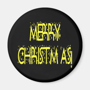 Imán Feliz Navidad Starry Night Font