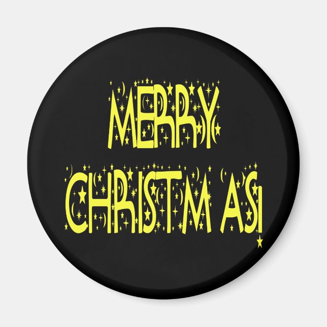 Imán Feliz Navidad Starry Night Font (Frente)