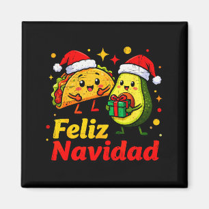 Imán Feliz Navidad Tacos De Aguacate Navidad Mexicana F