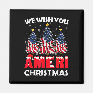 Imán Feliz Navidad Te Deseamos Ameri Xmas American Fl