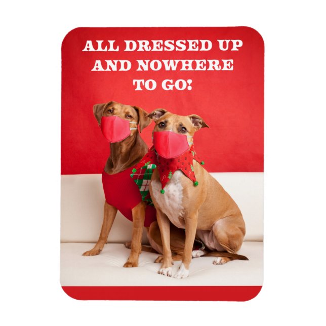 Imán Feliz Navidad, toros en la boca en máscaras facial (Vertical)