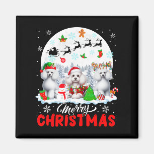 Imán Feliz Navidad tres canalés de renos de Santa Elf O